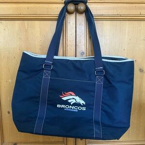 Navy Blue Broncos Insulated Tote Bag